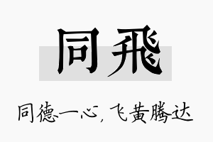 同飞名字的寓意及含义