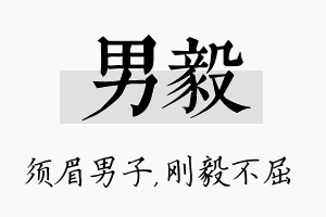 男毅名字的寓意及含义