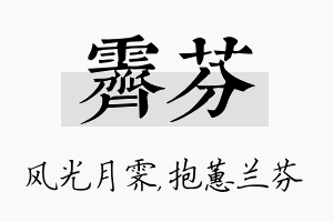 霁芬名字的寓意及含义