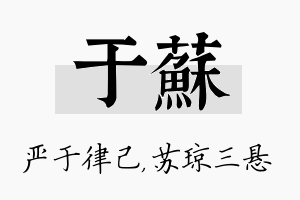 于苏名字的寓意及含义