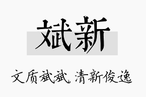 斌新名字的寓意及含义