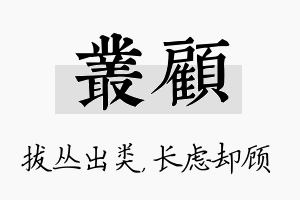 丛顾名字的寓意及含义