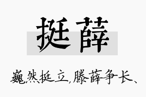 挺薛名字的寓意及含义