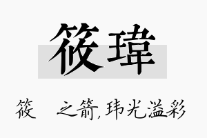 筱玮名字的寓意及含义