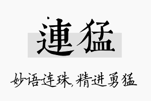 连猛名字的寓意及含义