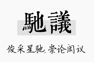 驰议名字的寓意及含义