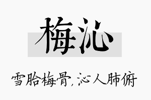 梅沁名字的寓意及含义