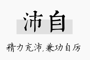 沛自名字的寓意及含义