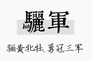 骊军名字的寓意及含义