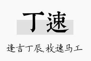 丁速名字的寓意及含义