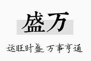 盛万名字的寓意及含义