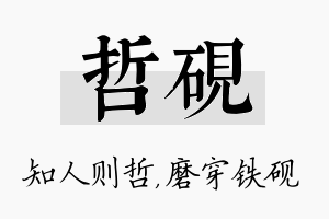 哲砚名字的寓意及含义