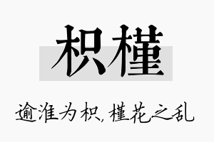 枳槿名字的寓意及含义