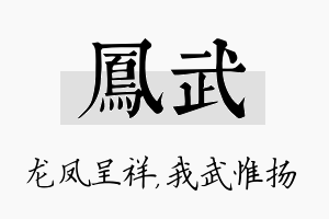 凤武名字的寓意及含义