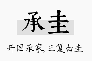 承圭名字的寓意及含义