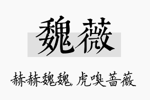 魏薇名字的寓意及含义