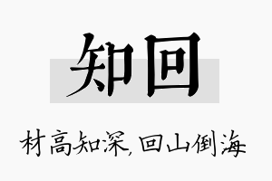 知回名字的寓意及含义