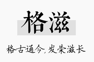 格滋名字的寓意及含义