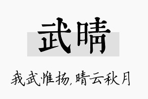 武晴名字的寓意及含义