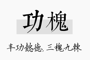 功槐名字的寓意及含义