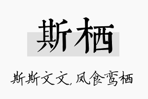 斯栖名字的寓意及含义