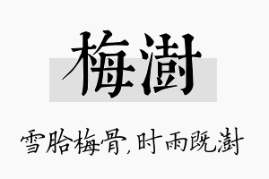 梅澍名字的寓意及含义