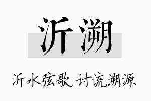 沂溯名字的寓意及含义