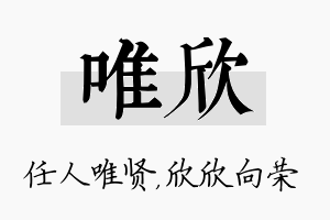 唯欣名字的寓意及含义