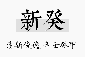 新癸名字的寓意及含义