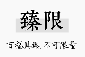 臻限名字的寓意及含义