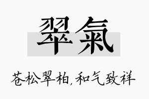 翠气名字的寓意及含义