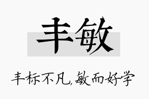 丰敏名字的寓意及含义