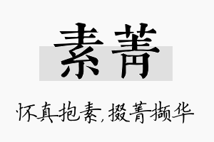 素菁名字的寓意及含义