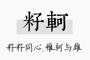 籽轲名字的寓意及含义