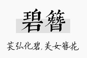 碧簪名字的寓意及含义