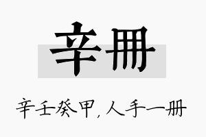 辛册名字的寓意及含义