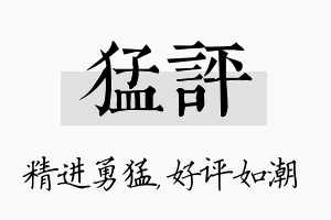 猛评名字的寓意及含义