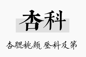 杏科名字的寓意及含义