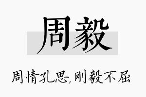 周毅名字的寓意及含义