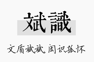 斌识名字的寓意及含义