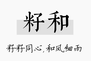 籽和名字的寓意及含义