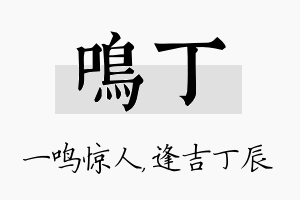 鸣丁名字的寓意及含义