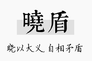 晓盾名字的寓意及含义