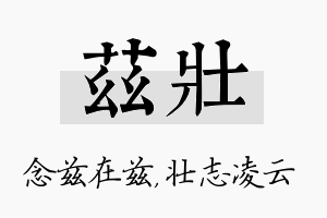 兹壮名字的寓意及含义