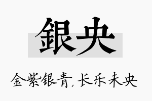 银央名字的寓意及含义