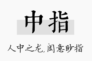 中指名字的寓意及含义