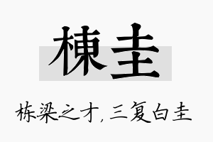 栋圭名字的寓意及含义