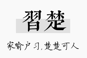 习楚名字的寓意及含义