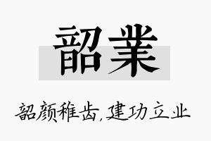 韶业名字的寓意及含义