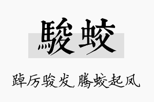 骏蛟名字的寓意及含义